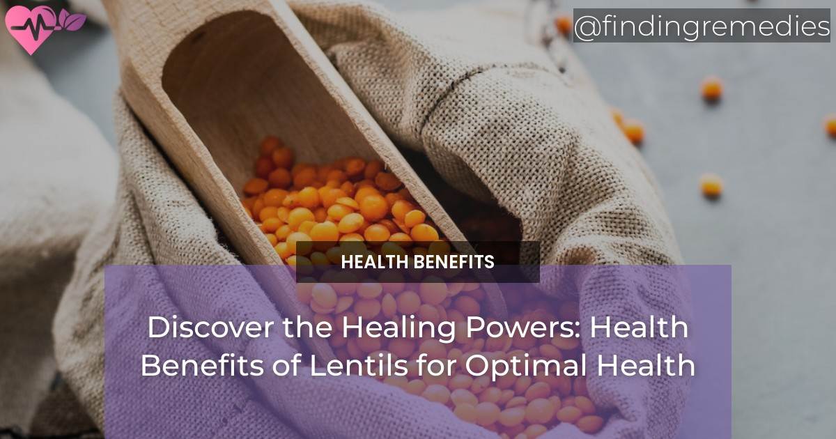 Discover The Healing Powers: Health Benefits Of Lentils For Optimal ...