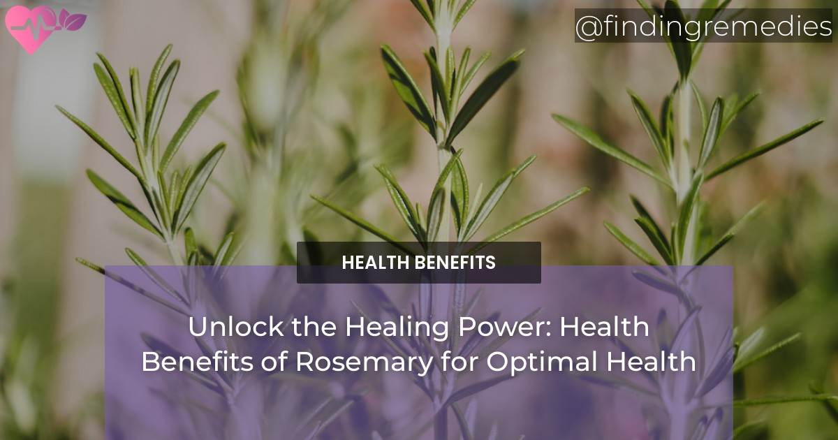 Unlock The Healing Power Health Benefits Of Rosemary For Optimal Health Finding Remedies 3787